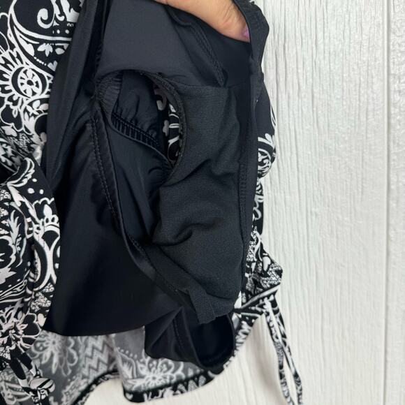 Great Lengths Swim One Piece Ruched Sides Swimsuit Bathing Suit Size 14 Modest - Picture 6 of 9